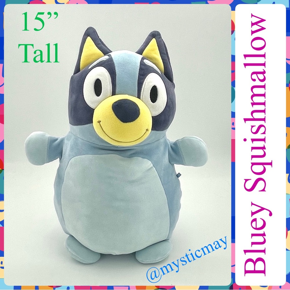 15” Tall Squishmallows Hugmee Plush BLUEY Cartoon Character Stuffed Doll
